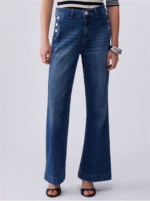 High-waisted flare jeans with buttons Liu Jo | UA6162D0275.78988